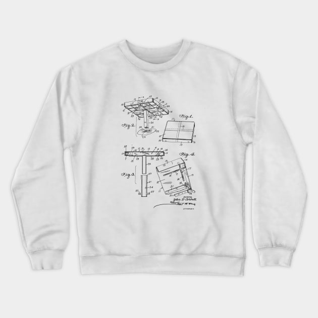 Baseball Base Vintage Patent Hand Drawing Crewneck Sweatshirt by TheYoungDesigns